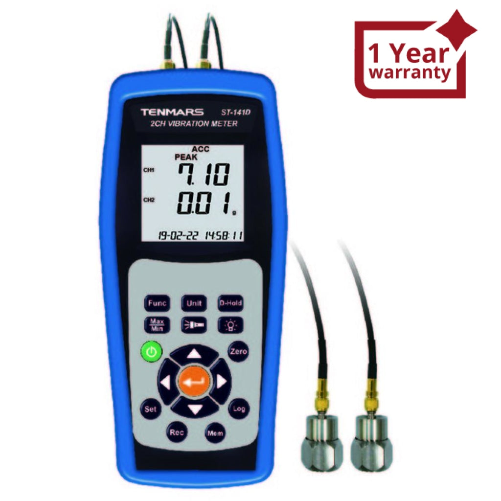 2-Channel Vibration Meter with Data Logging & Acceleration